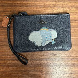 Disney X COACH Dumbo large wristlet NWOT